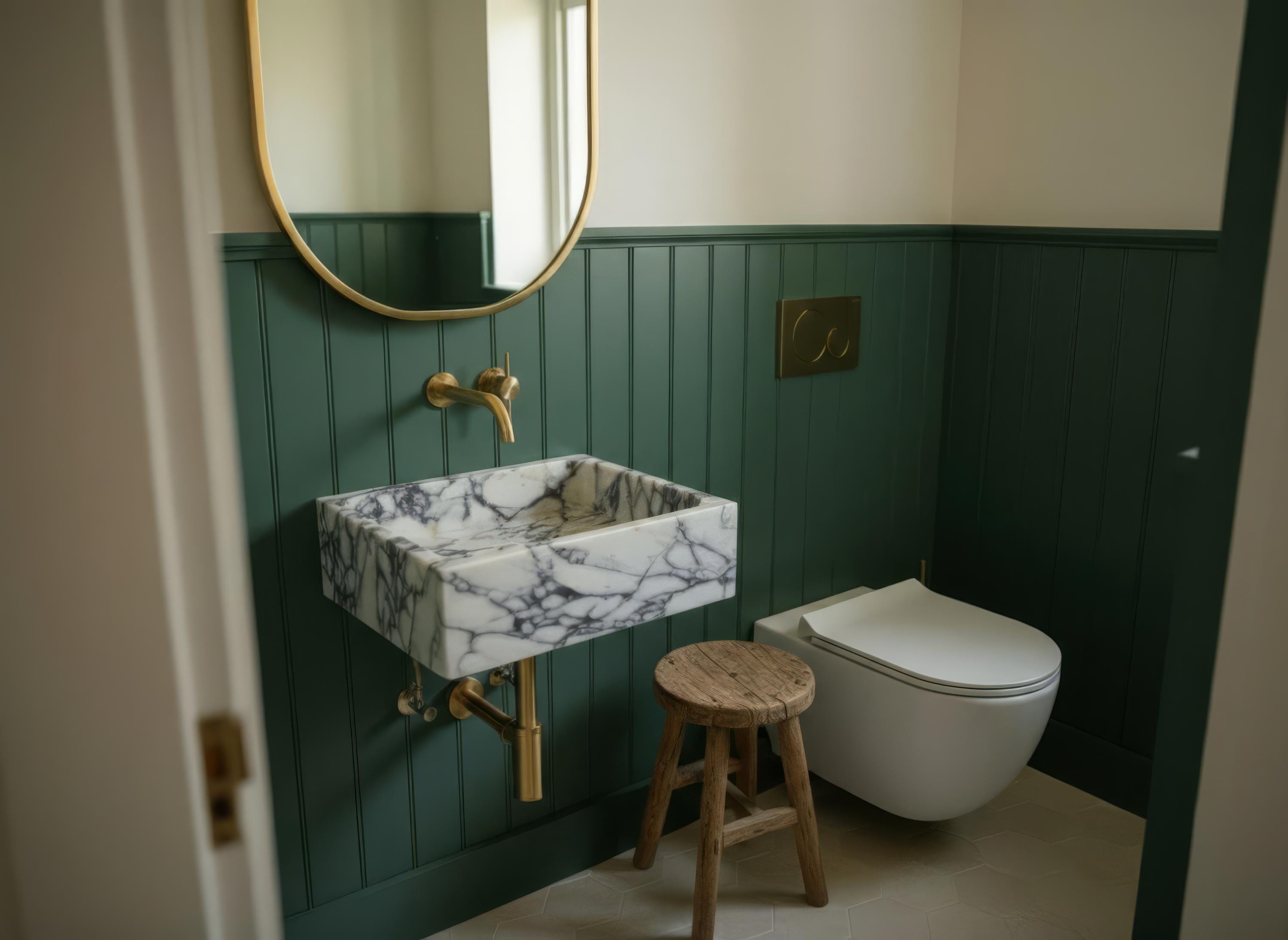 Handcarved Calacatta Viola marble fluted vessel sink by Marblyart, custom made to order — photo 9 of 9