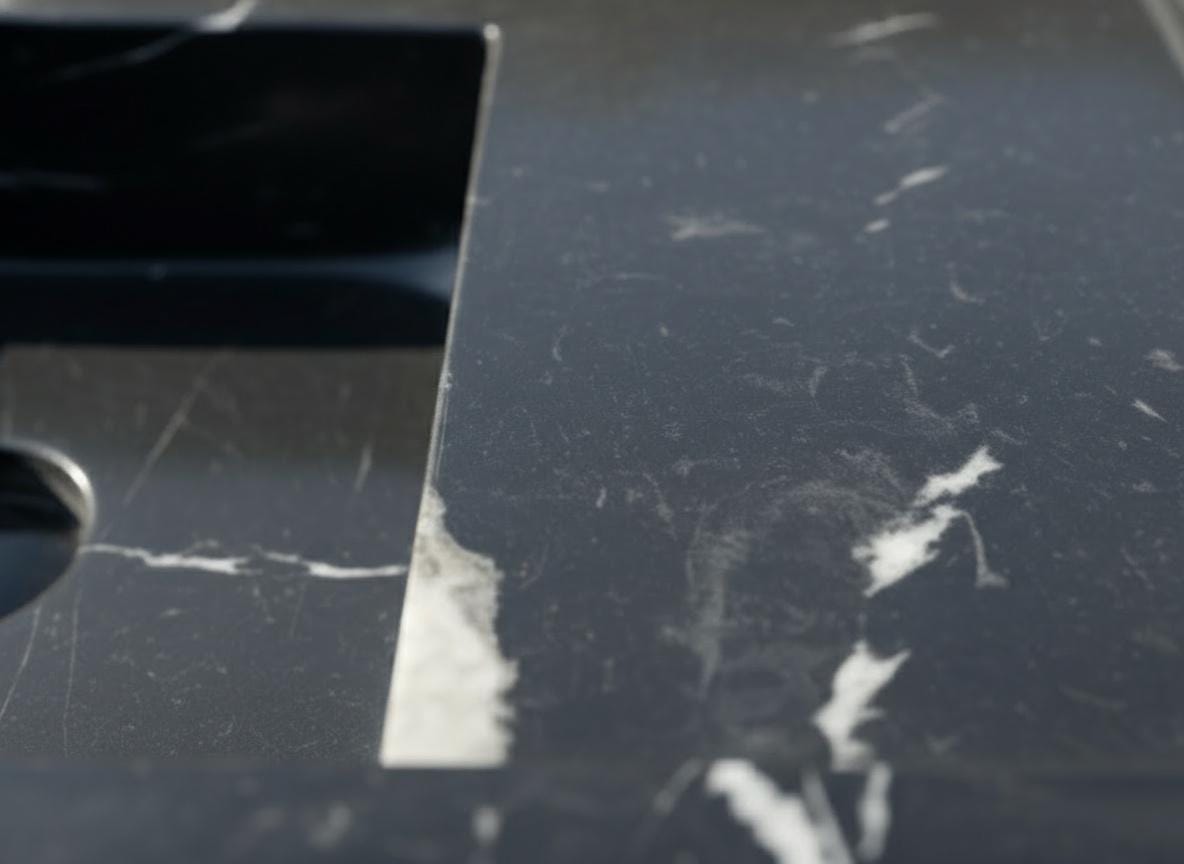 Handcarved Nero Marquina marble vessel sink by Marblyart, custom made to order — photo 4 of 12