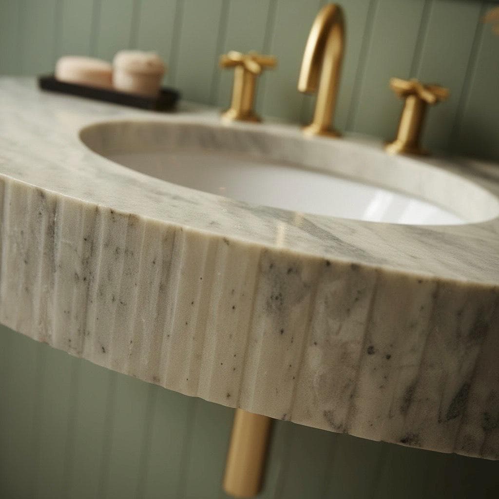 Handcarved Carrara marble vessel sink by Marblyart, custom made to order — photo 10 of 10