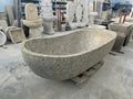 Handcarved natural marble marble freestanding bathtub by Marblyart, custom made to order — photo 1 of 15