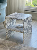 Handcarved Calacatta Viola marble coffee table by Marblyart, custom made to order — photo 1 of 9