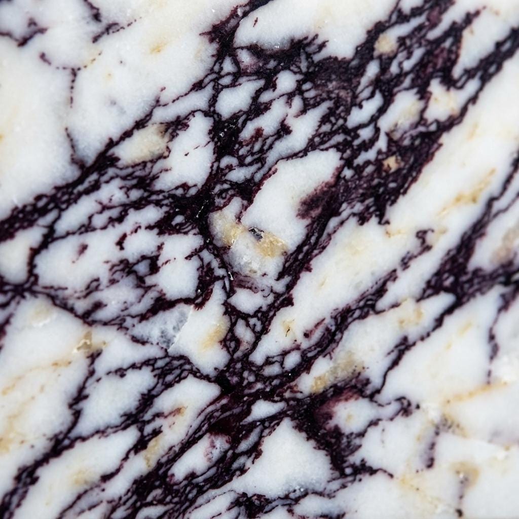 Calacatta Viola Marble square vessel sink — close-up of marble veining (photo 8)