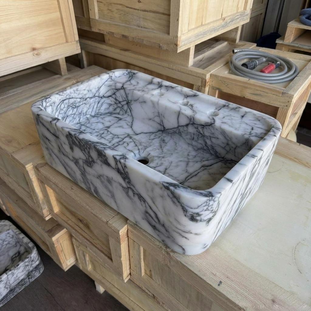 Lilac Marble square vessel sink — product photograph (photo 10)