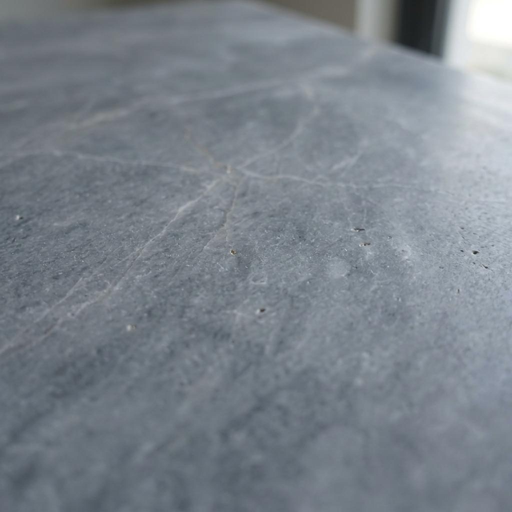 Thundra Gray Marble square vessel sink — close-up of marble veining (photo 15)