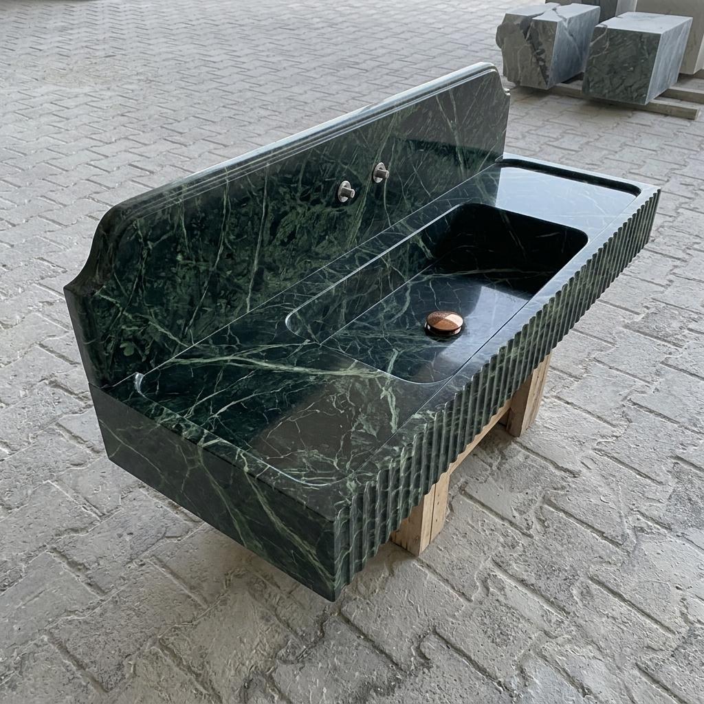 Calacatta Viola Marble square vessel sink — product photograph (photo 19)