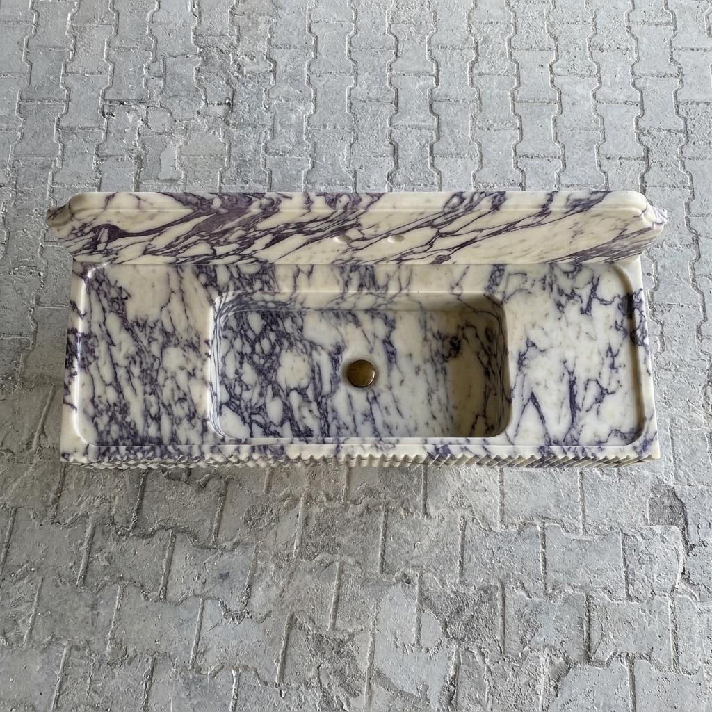 Calacatta Viola Marble square vessel sink — bird's eye view (photo 20)