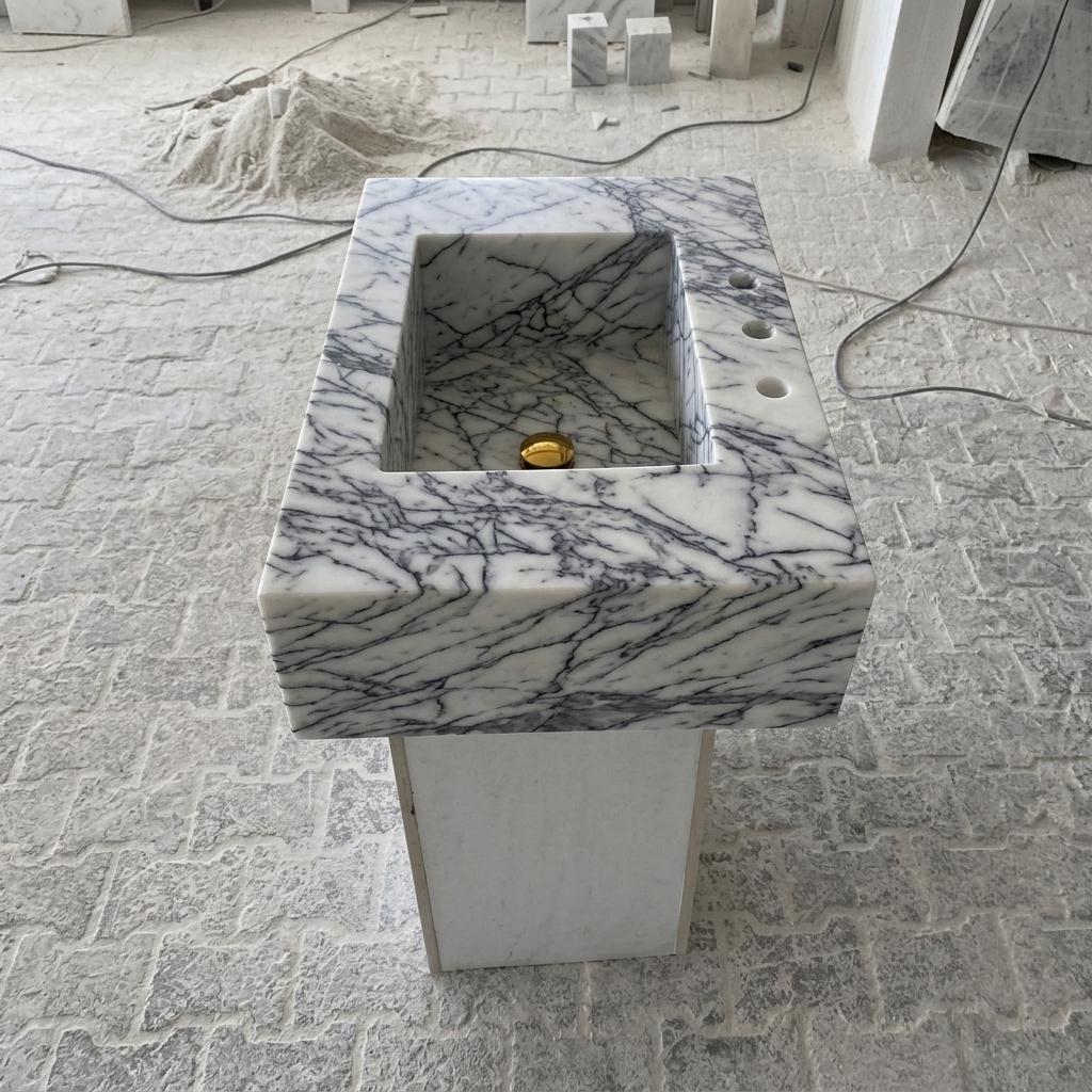 Lilac Marble wall mount sink — full wide shot (photo 16)