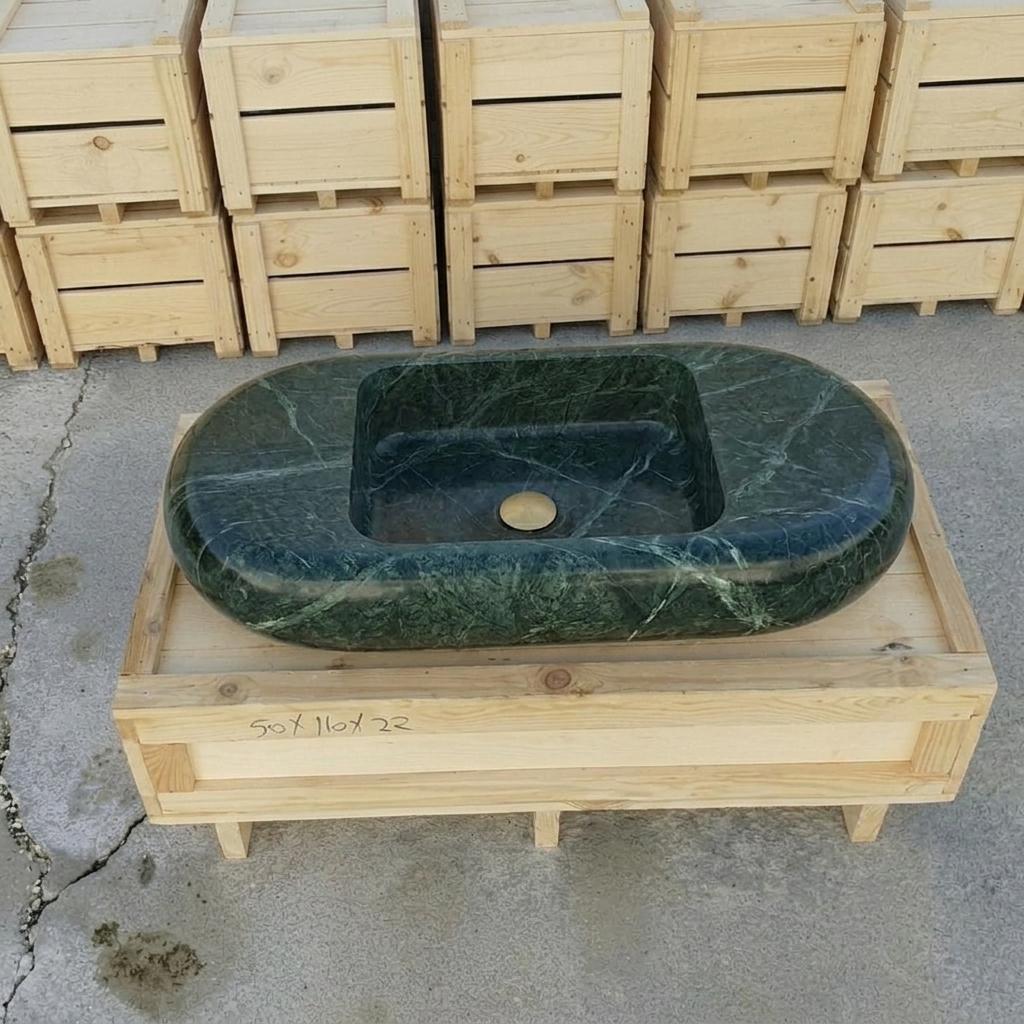 Verde Marble wall mount sink — front view (photo 11)