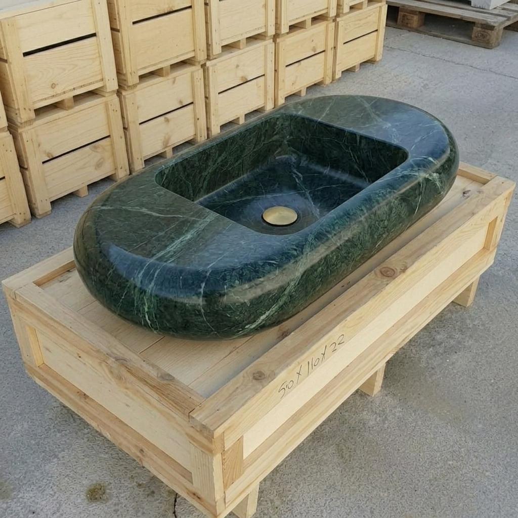 Verde Marble wall mount sink — high-angle view (photo 12)
