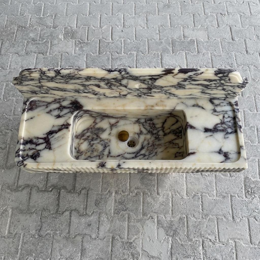 Calacatta Viola Marble fluted vessel sink — bird's eye view (photo 19)