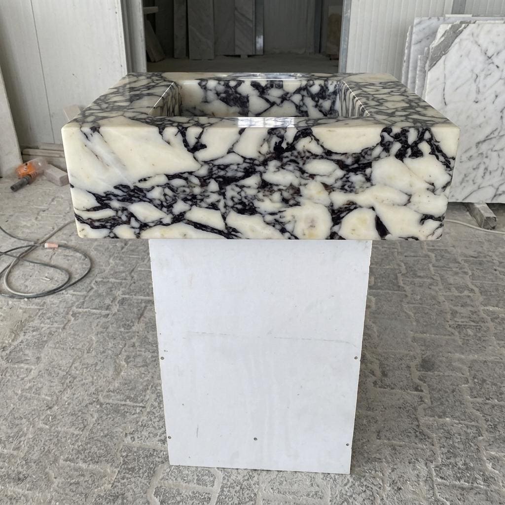 Calacatta Viola Marble wall mount sink — product photograph (photo 3)