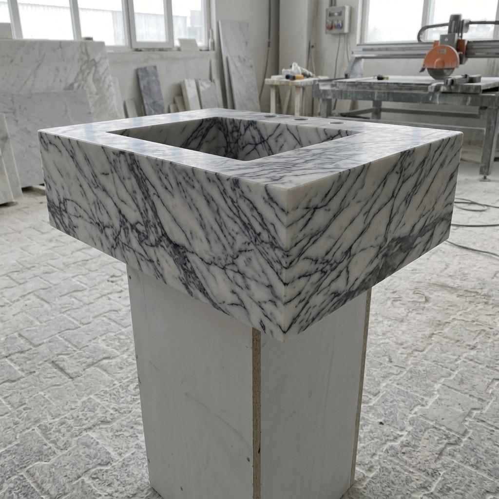 Lilac Marble wall mount sink — product photograph (photo 17)