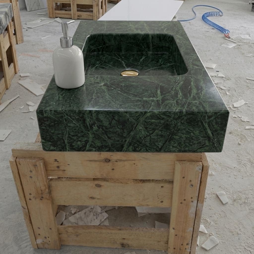 Verde Marble wall mount sink — front view (photo 12)
