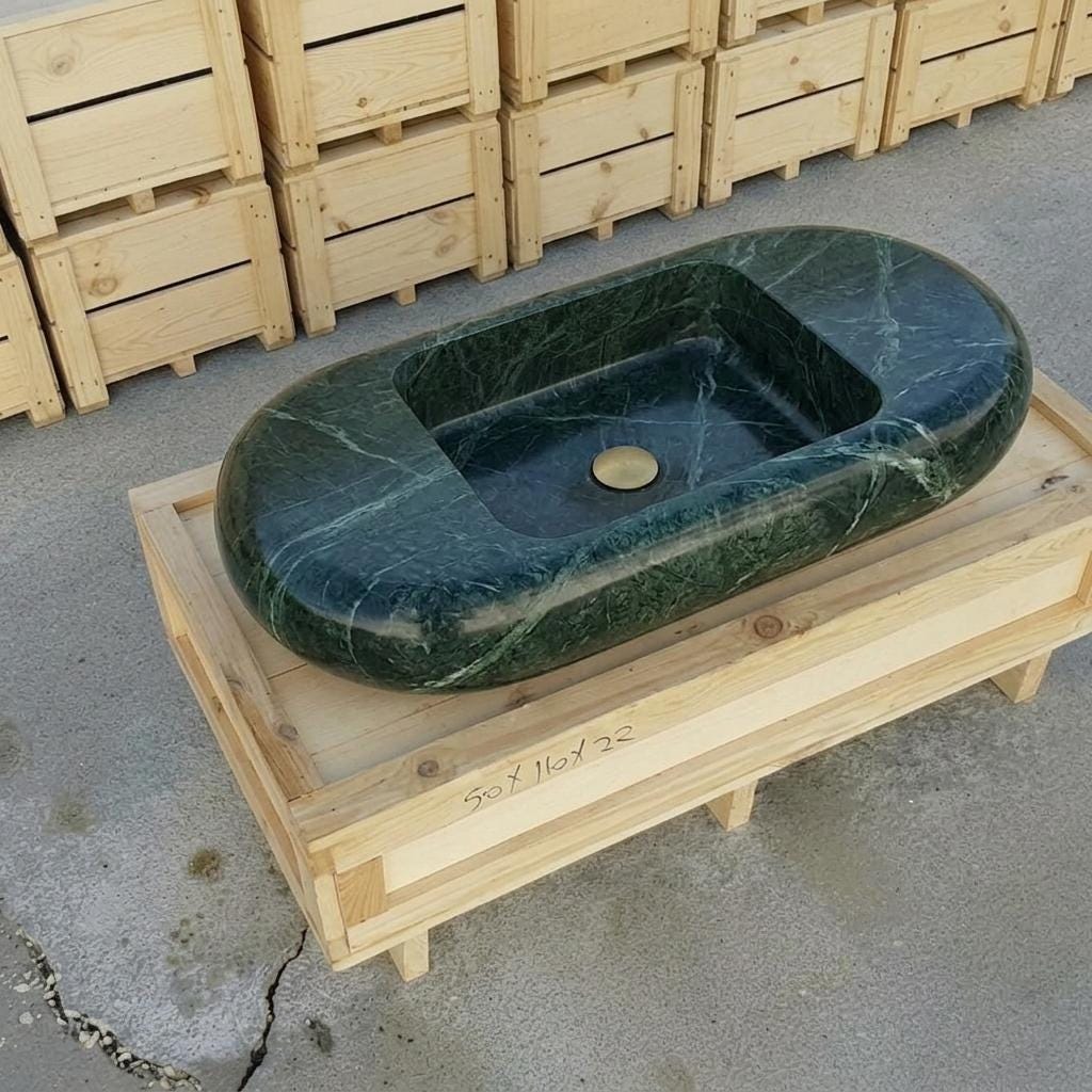Verde Marble wall mount sink — product photograph