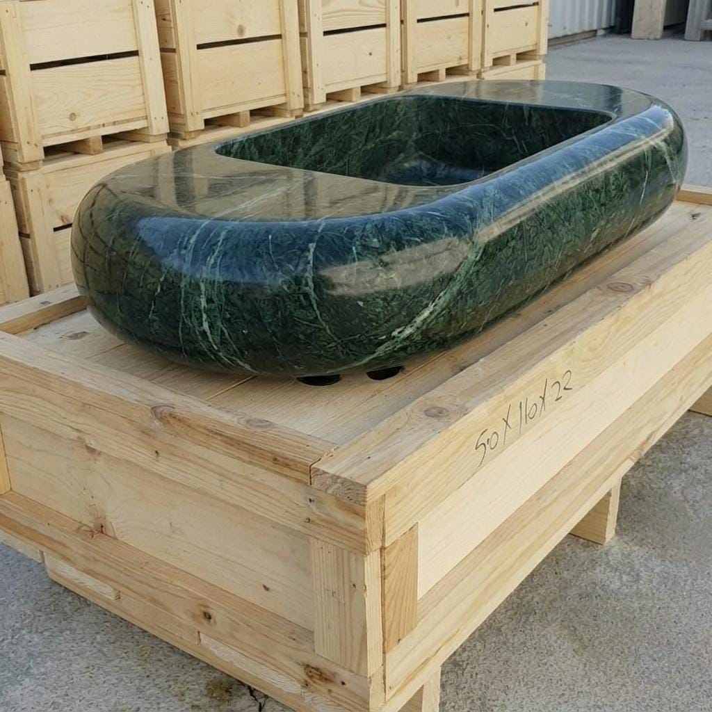 Verde Marble wall mount sink — low-angle view (photo 14)