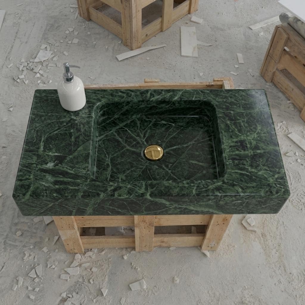 Verde Marble wall mount sink — bird's eye view (photo 18)
