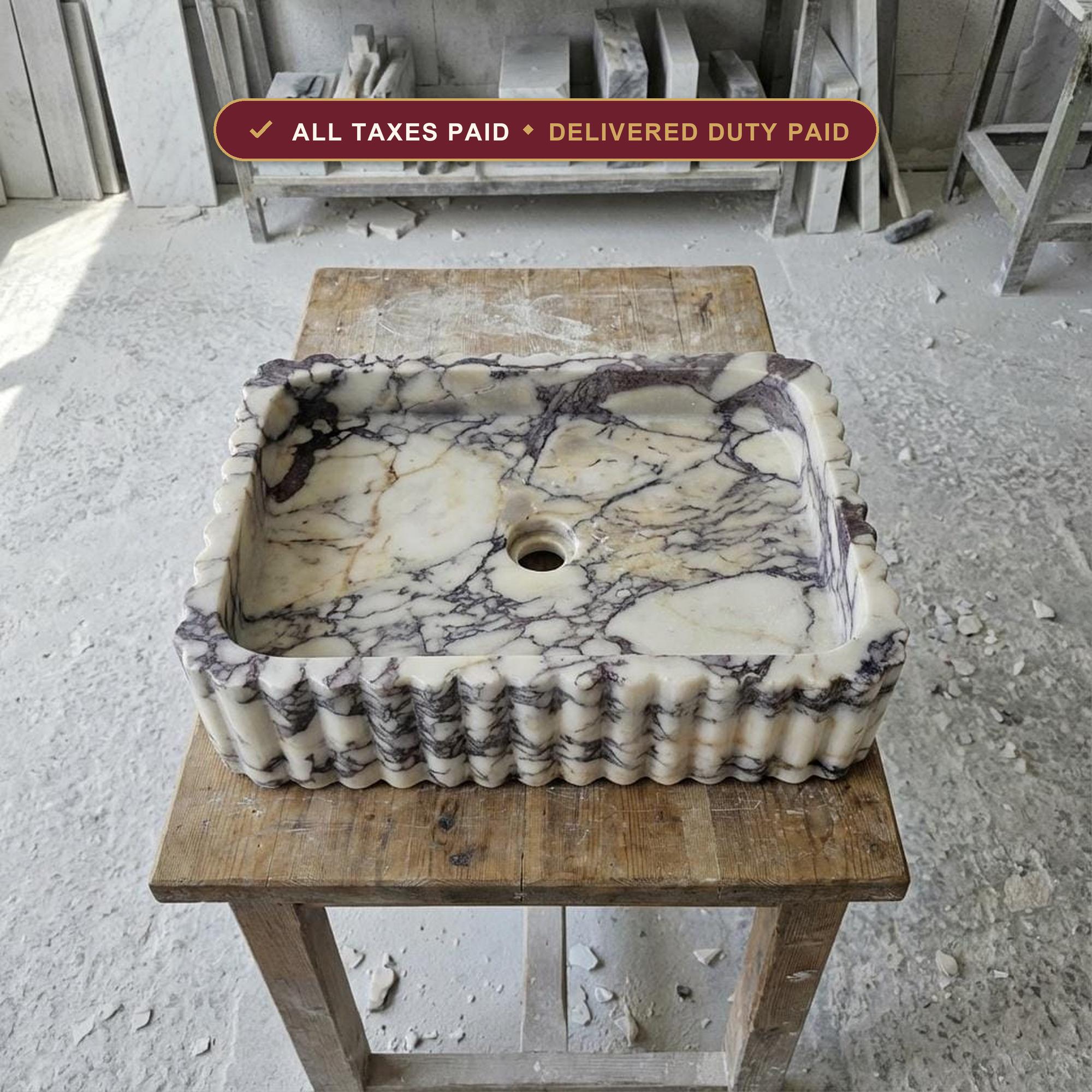 Marble sink — duties and VAT included