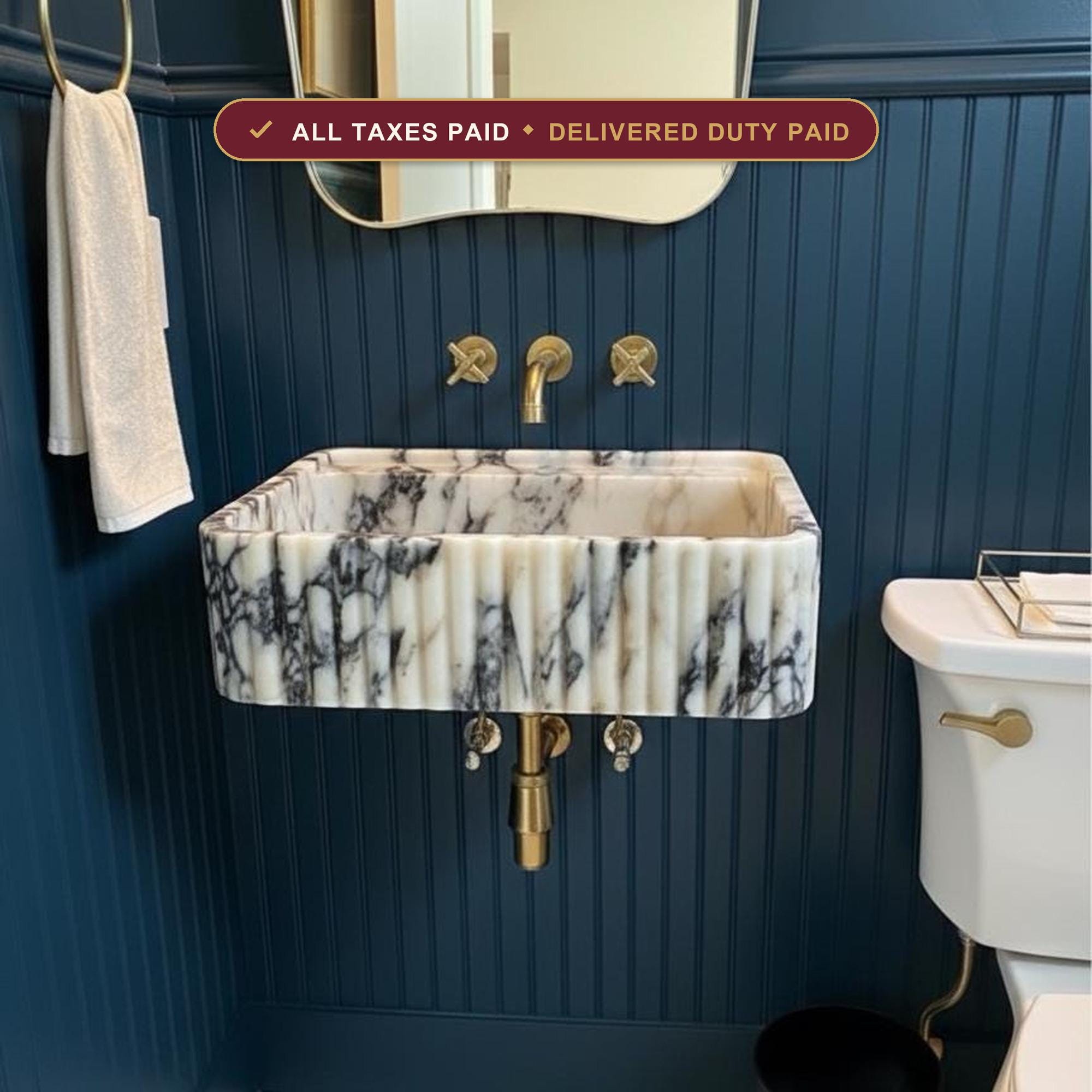 Marble sink — duties and VAT included