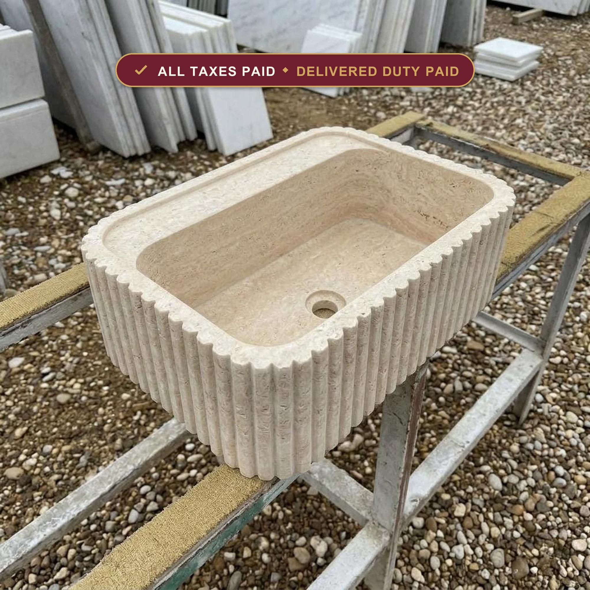 Marble sink — duties and VAT included