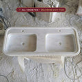 Handcarved Carrara marble double basin sink by Marblyart, custom made to order — photo 1 of 10