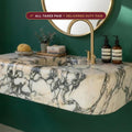 Handcarved natural marble marble floating vanity sink by Marblyart, custom made to order — photo 1 of 15