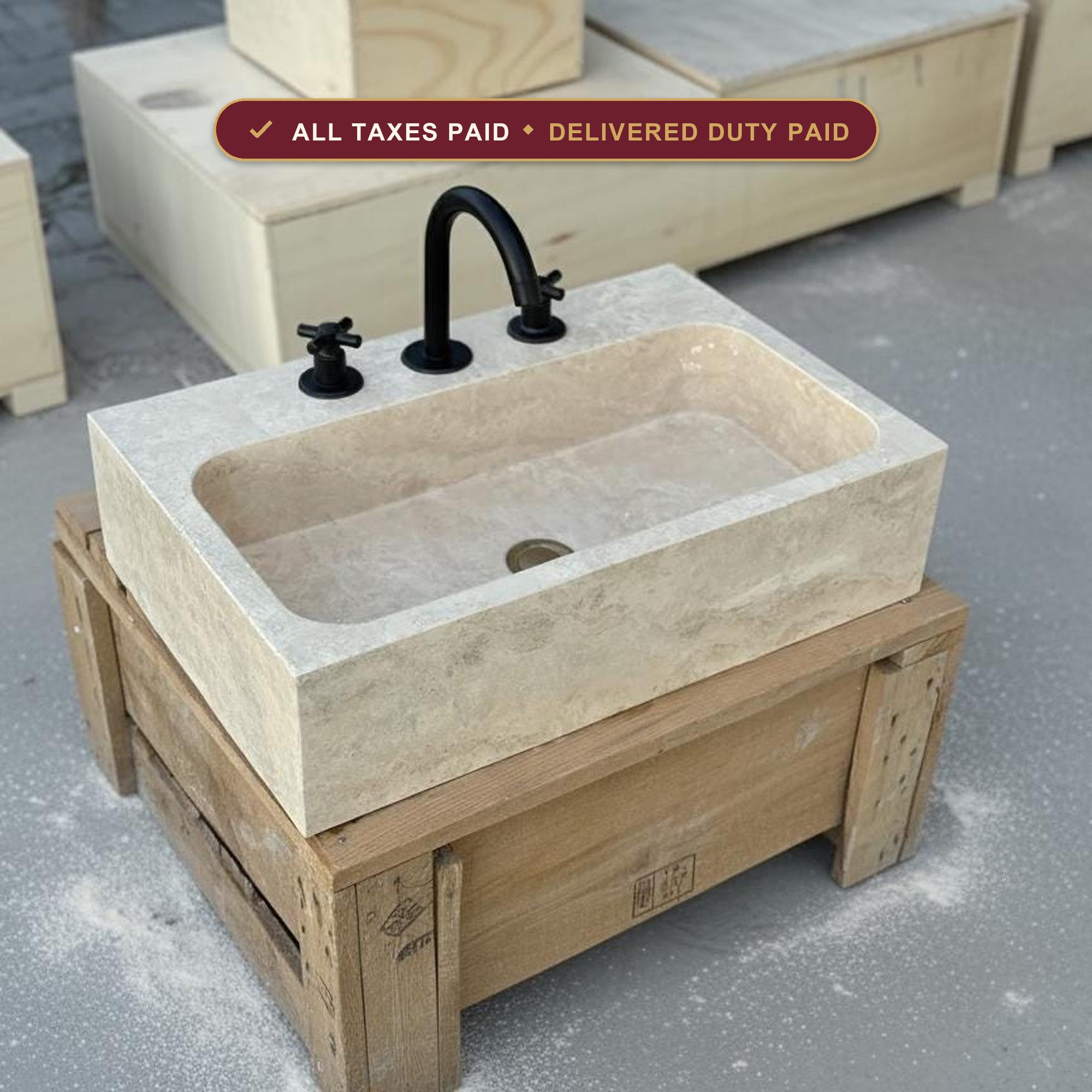 Marble sink — duties and VAT included