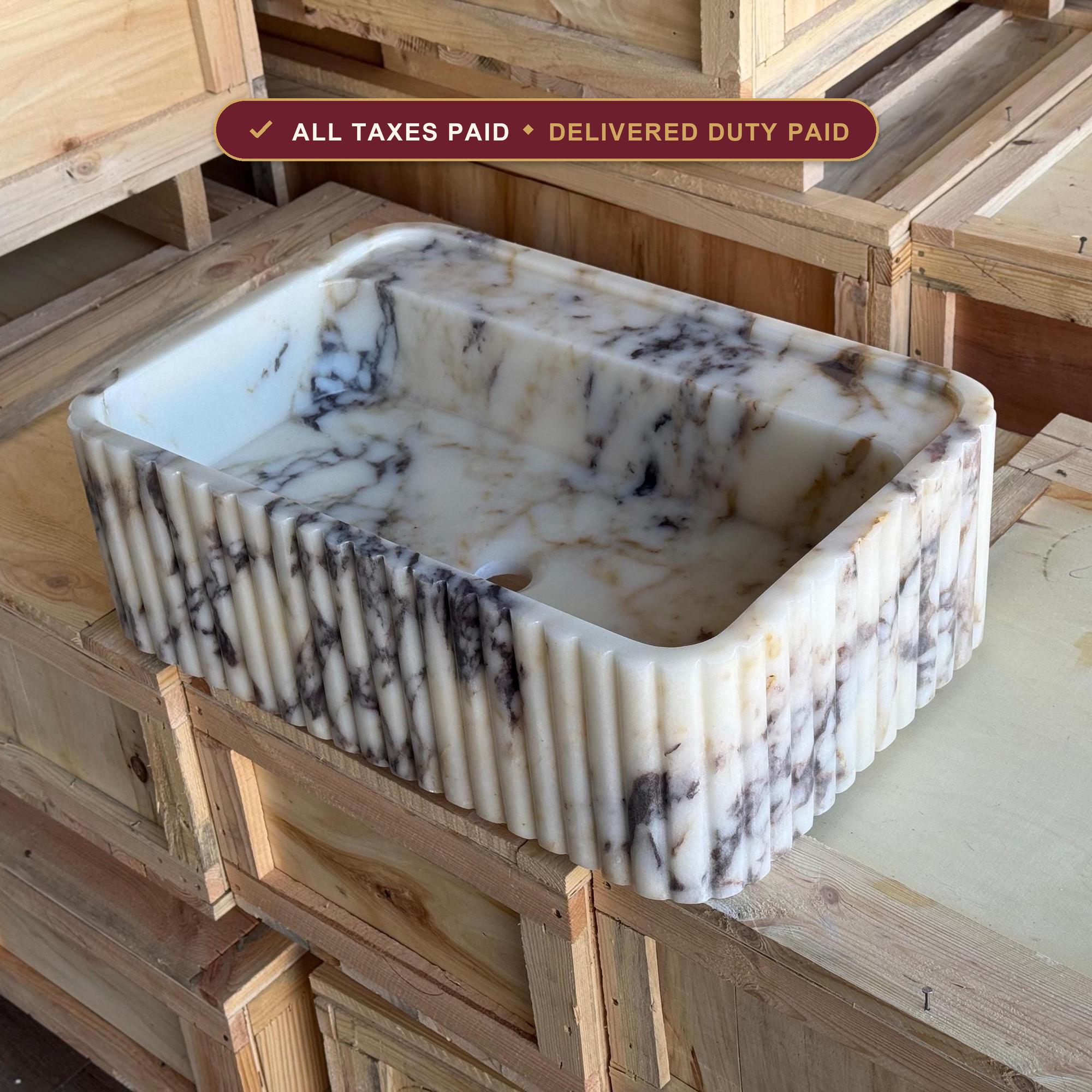 Marble sink — duties and VAT included