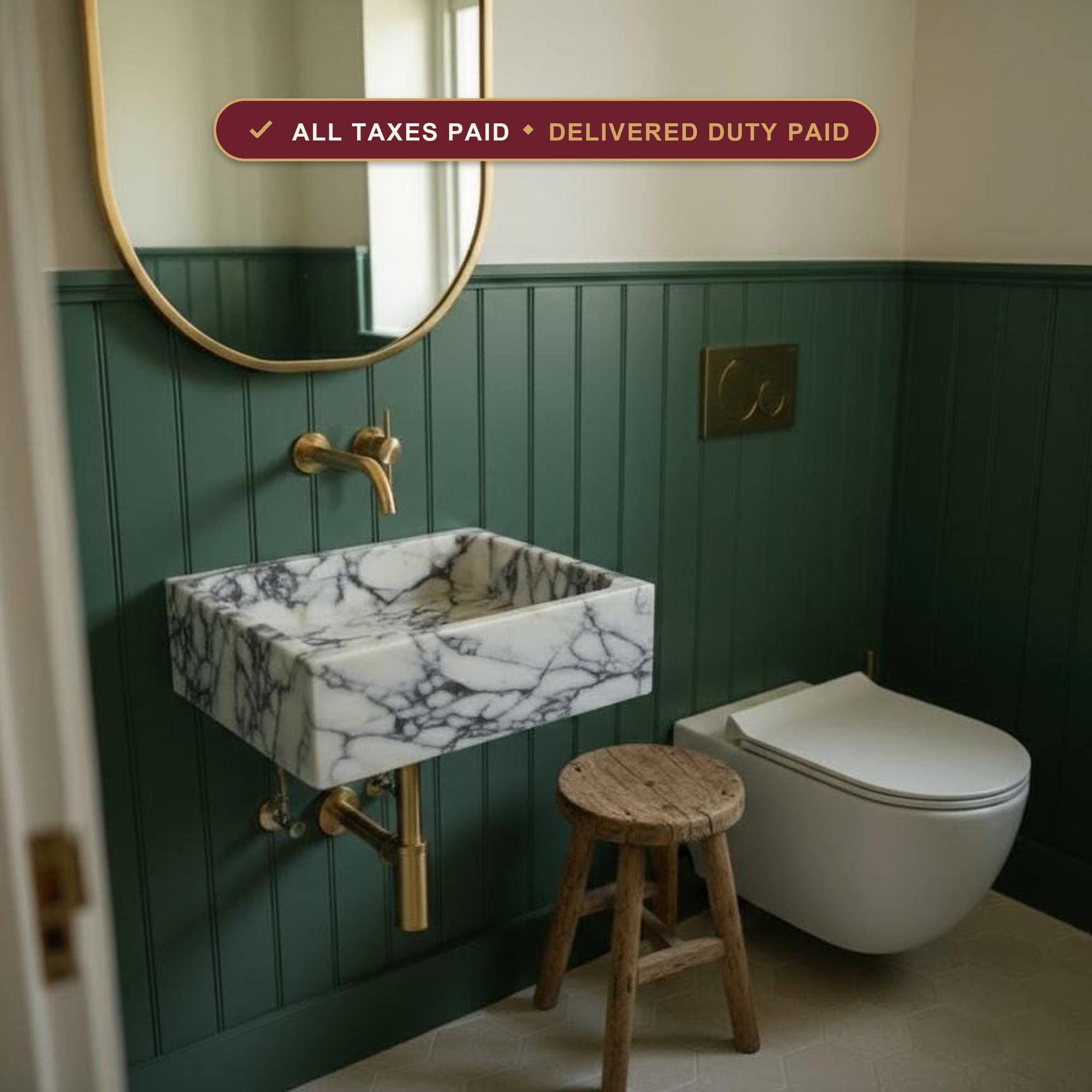 Marble sink — duties and VAT included