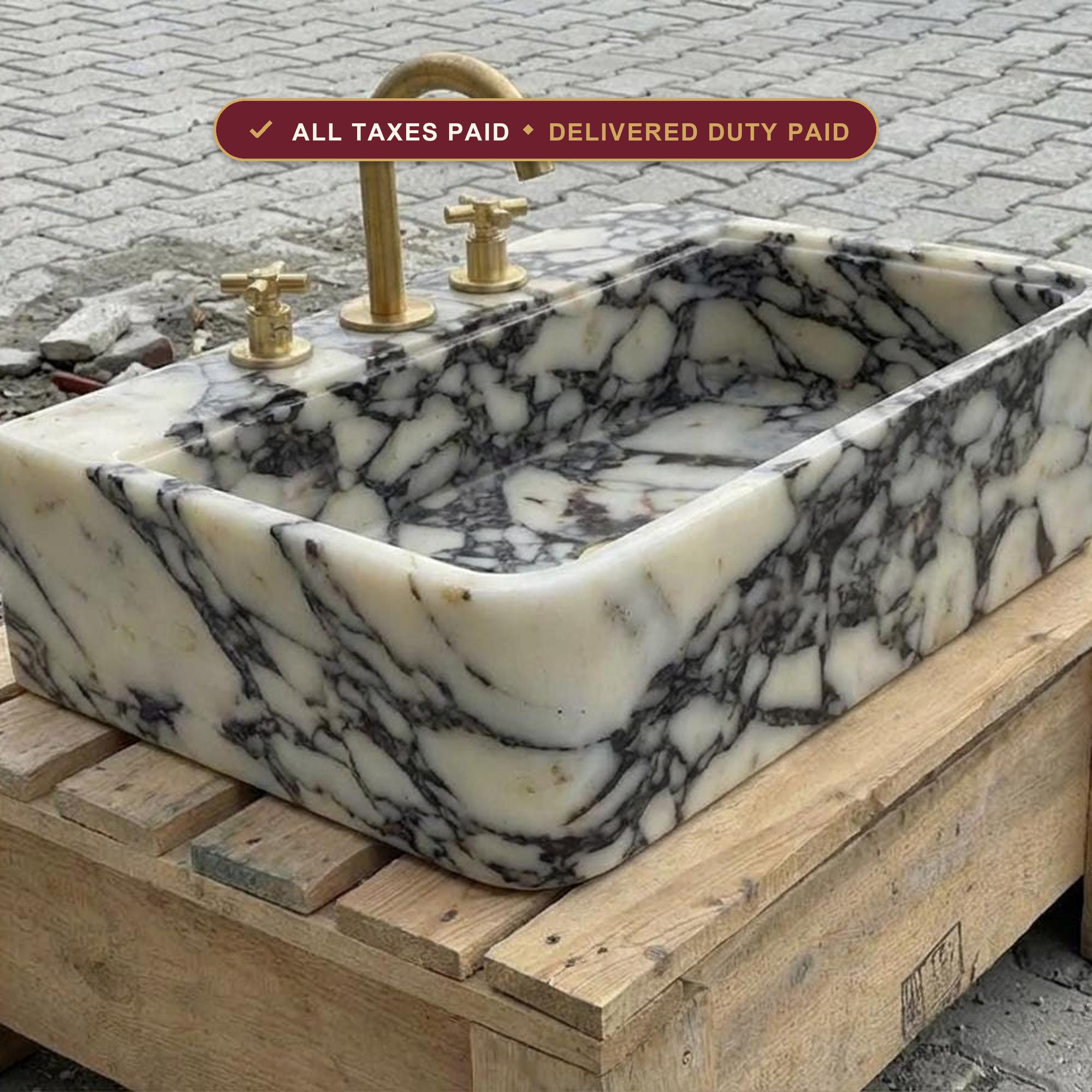 Marble sink — duties and VAT included