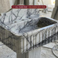Handcarved Lilac marble fluted vessel sink by Marblyart, custom made to order — photo 1 of 11