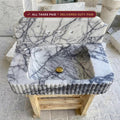 Handcarved Lilac marble floating vanity sink by Marblyart, custom made to order — photo 1 of 11