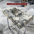 Handcarved Calacatta Viola marble wall mounted sink by Marblyart, custom made to order — photo 1 of 13