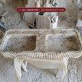 Calacatta Gold Double Sink – Fluted Front Marble Vanity Sink – 18″x48″