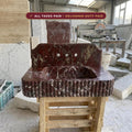Rosso Levanto Marble wall mount sink — full wide shot (photo 17)