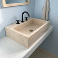 Beige Travertine wall mount sink — product photograph (photo 11)